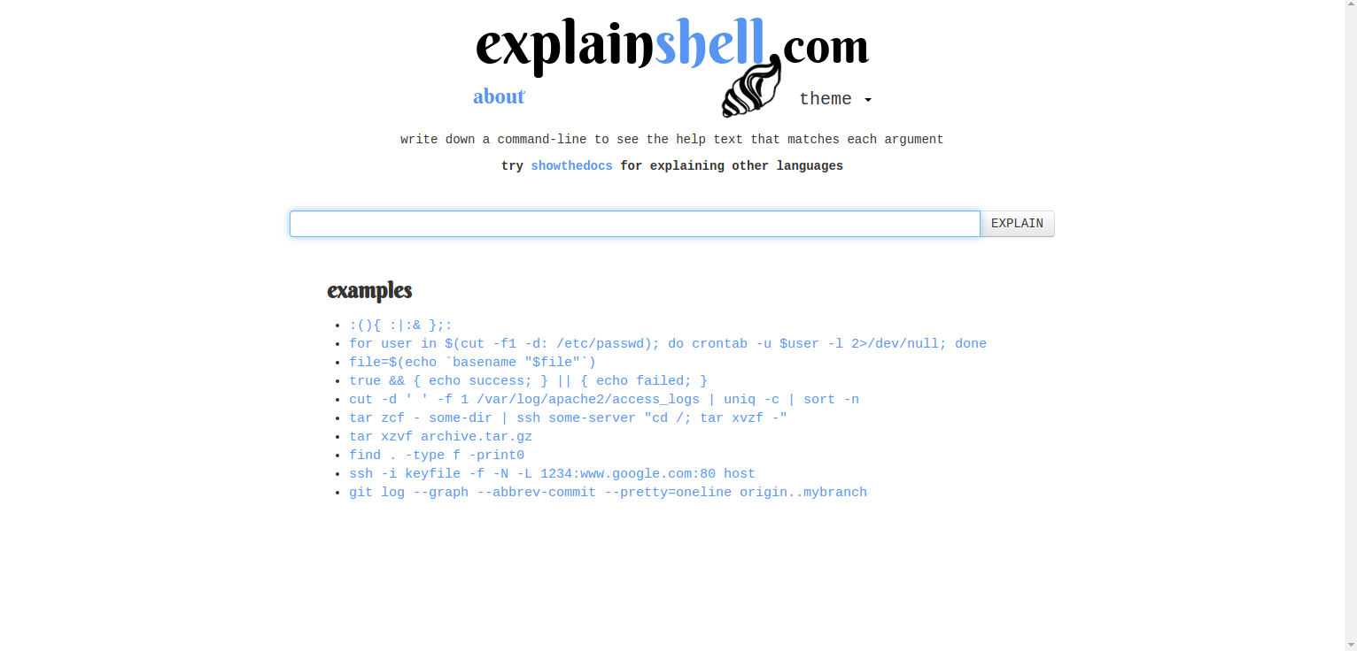 Explainshell Cryeye Project